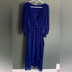 DKNY Balloon Sleeve Belted Wrap Dress